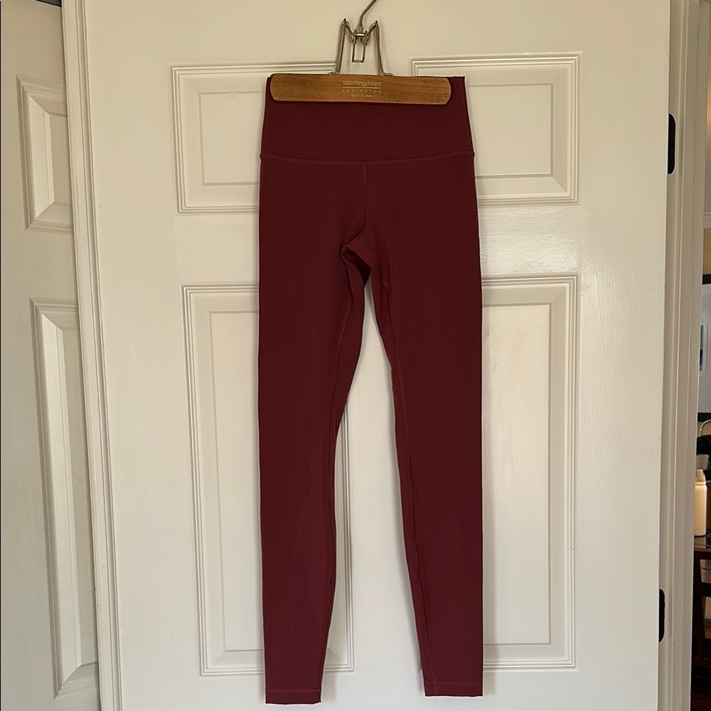 Lululemon Maroon High-Waisted Leggings 28”